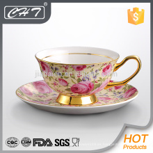 Fino china de hueso elegante decoración especial taza de café conjunto